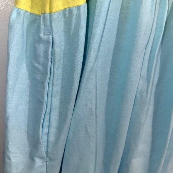 Colorblock Maxi Dress With Adjustable Straps & Ruched Bodice Terra & Sky 1X 100% - Picture 8 of 10